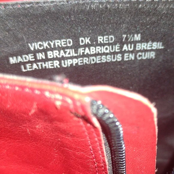 Principles Red Square Toe Boots.Leather upper.Size 7.5 - Picture 6 of 7